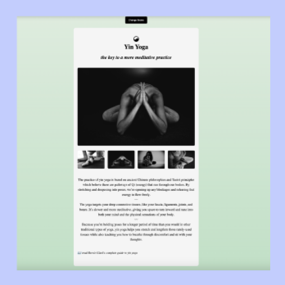 screenshot of yoga project